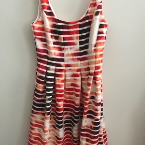 Jessica Simpson Red and Black Striped Midi Dress